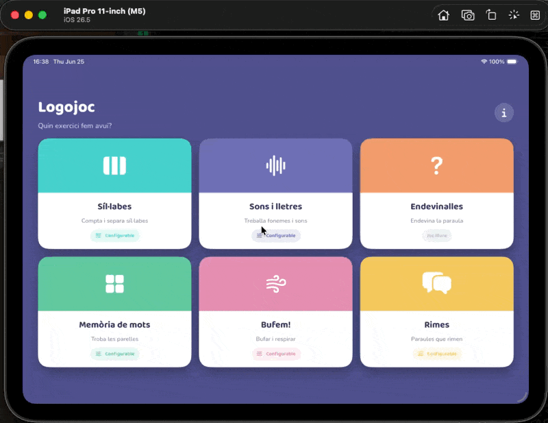 Demo animada de LogoJoc mostrant l'app en funcionament